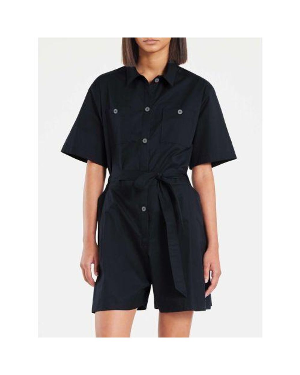 Paul Smith Black Inky Button-Up Jumpsuit