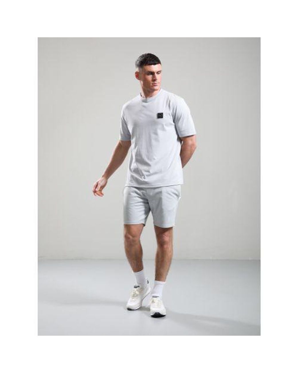 Marshall Artist Gray Oceanic Delta Print Logo Short for men