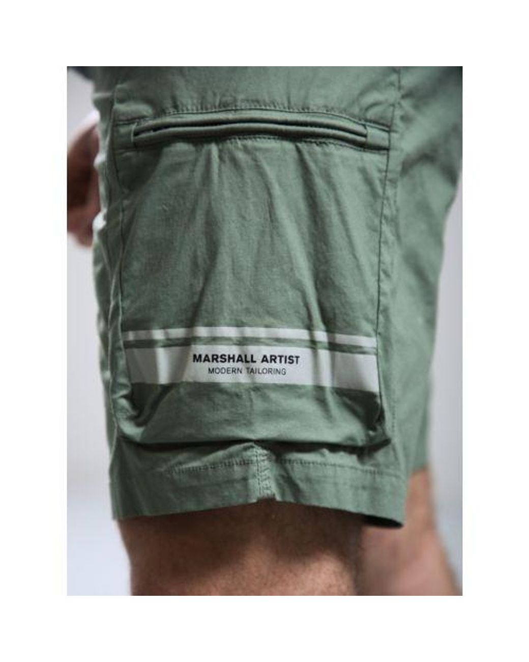 Marshall Artist Green Sage Seafield Cargo Short for men