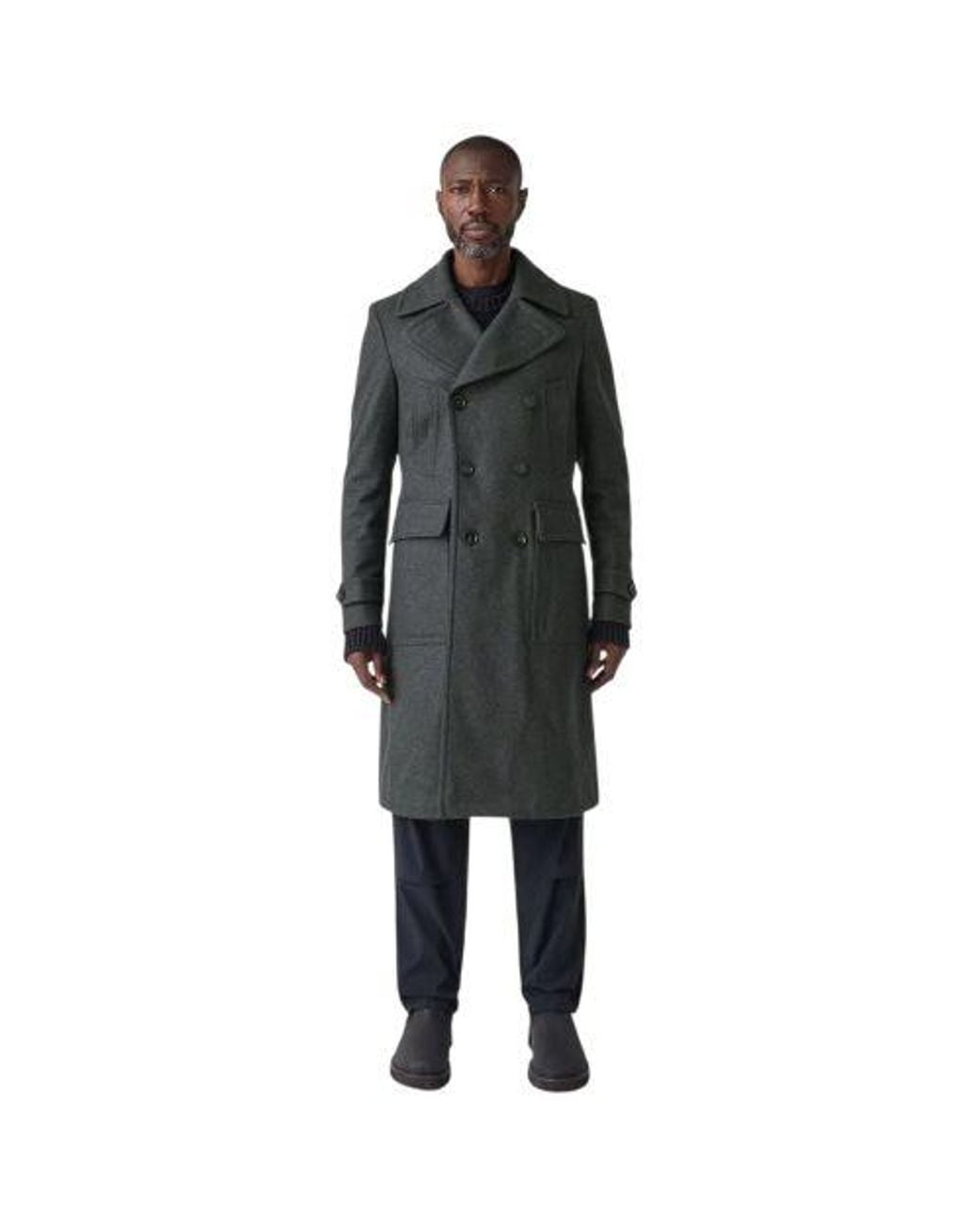 Belstaff Black Dark Charcoal Milford Peacoat for men