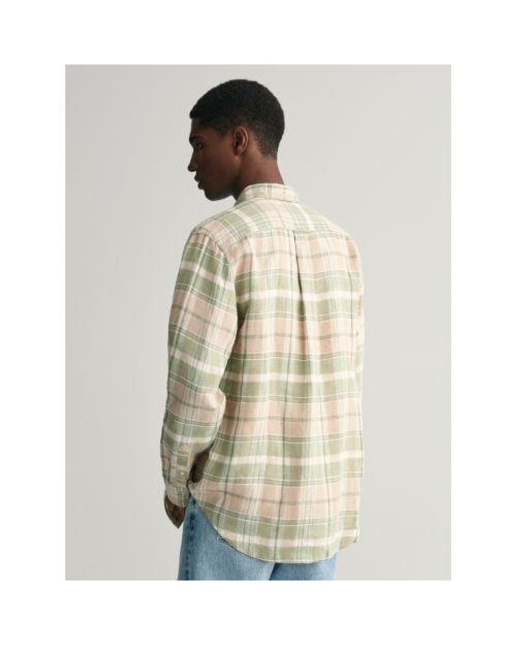 Gant Natural Dry Sand Linen Madras Shirt for men