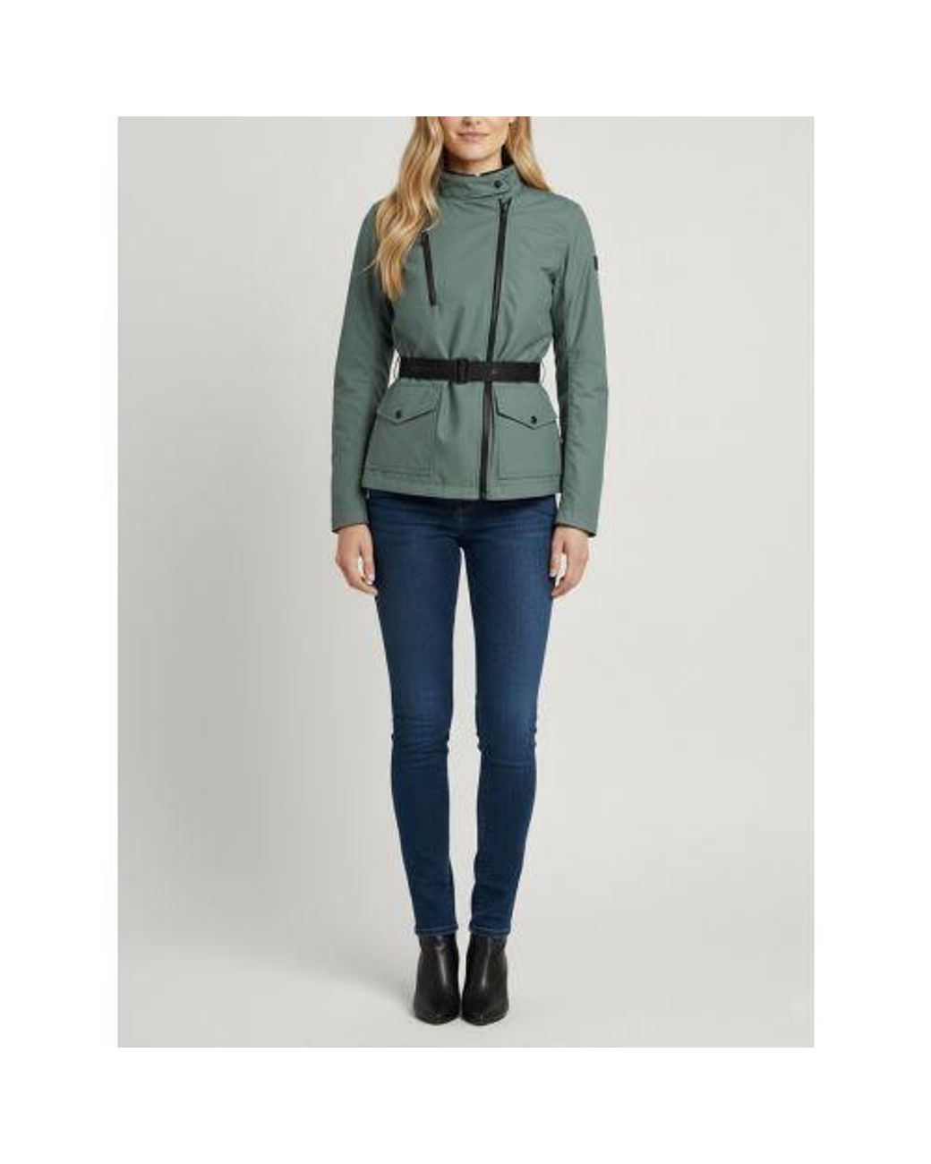 Belstaff Green Dark Steel Easterly Motorcycle Jacket