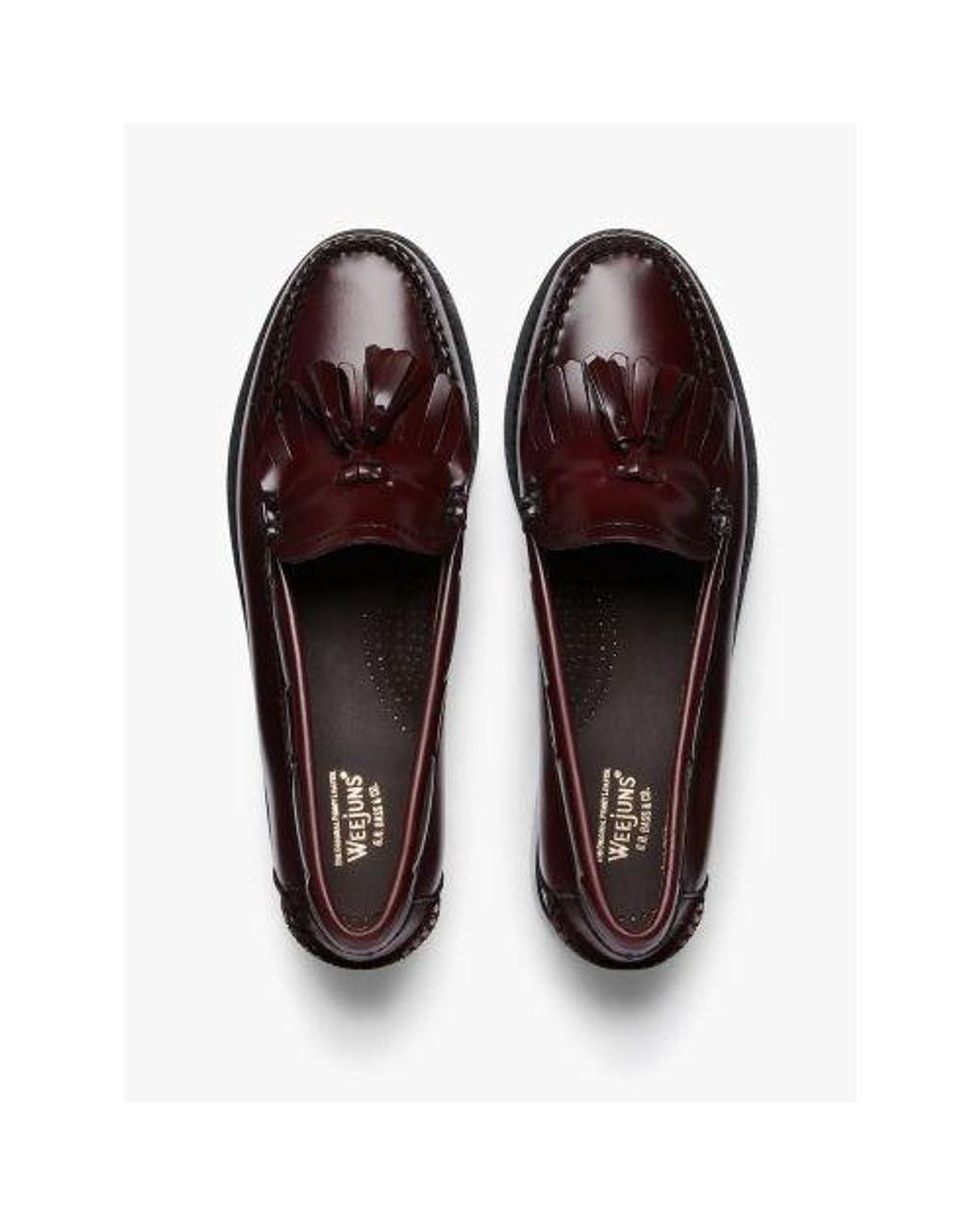 G.H.BASS Red Wine Leather Weejun Esther Kiltie Loafer