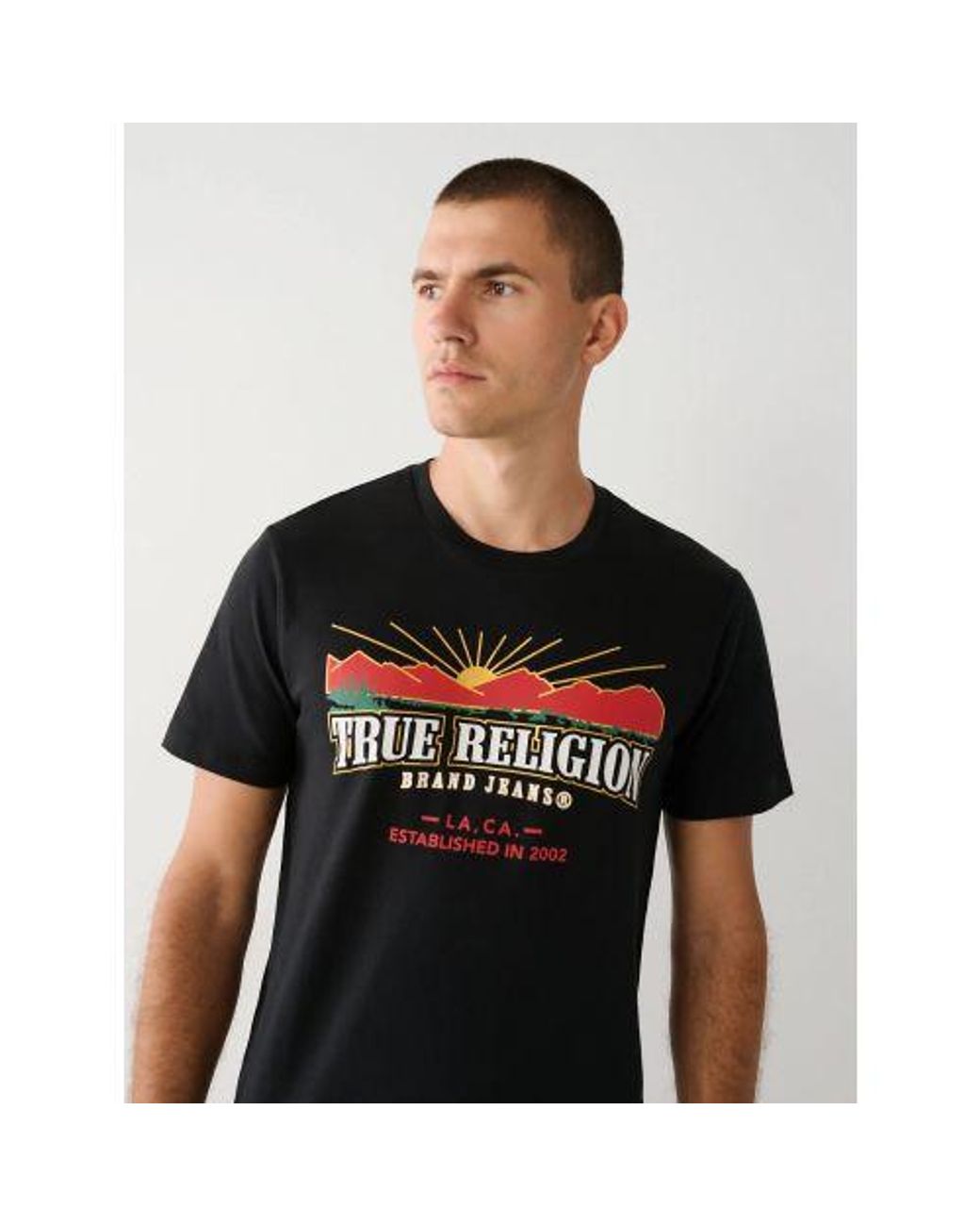 True Religion Black Jet True Logo T-Shirt for men