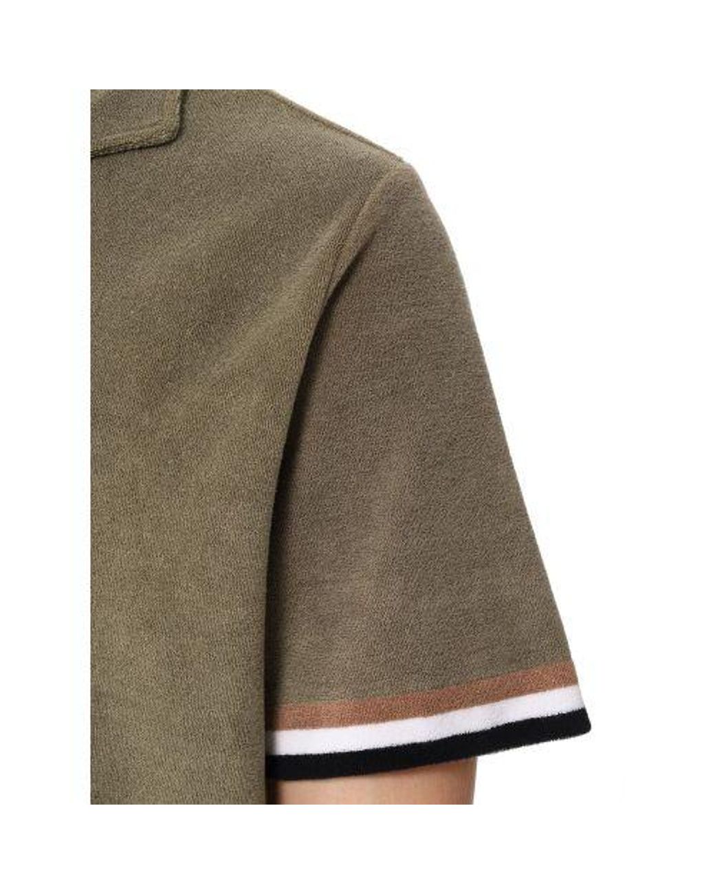 Boss Green Khaki Terry Beach Shirt for men