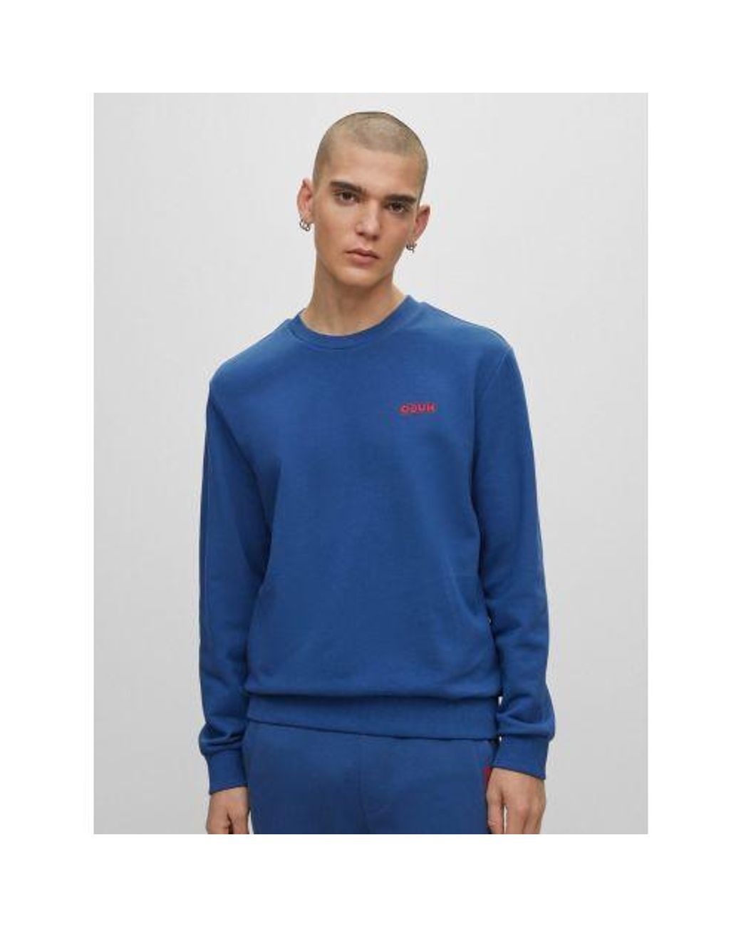 HUGO Blue Medium Drick194 Crew Neck Sweatshirt for men