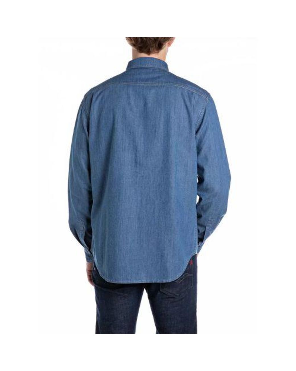 Replay Blue Medium Denim Shirt for men