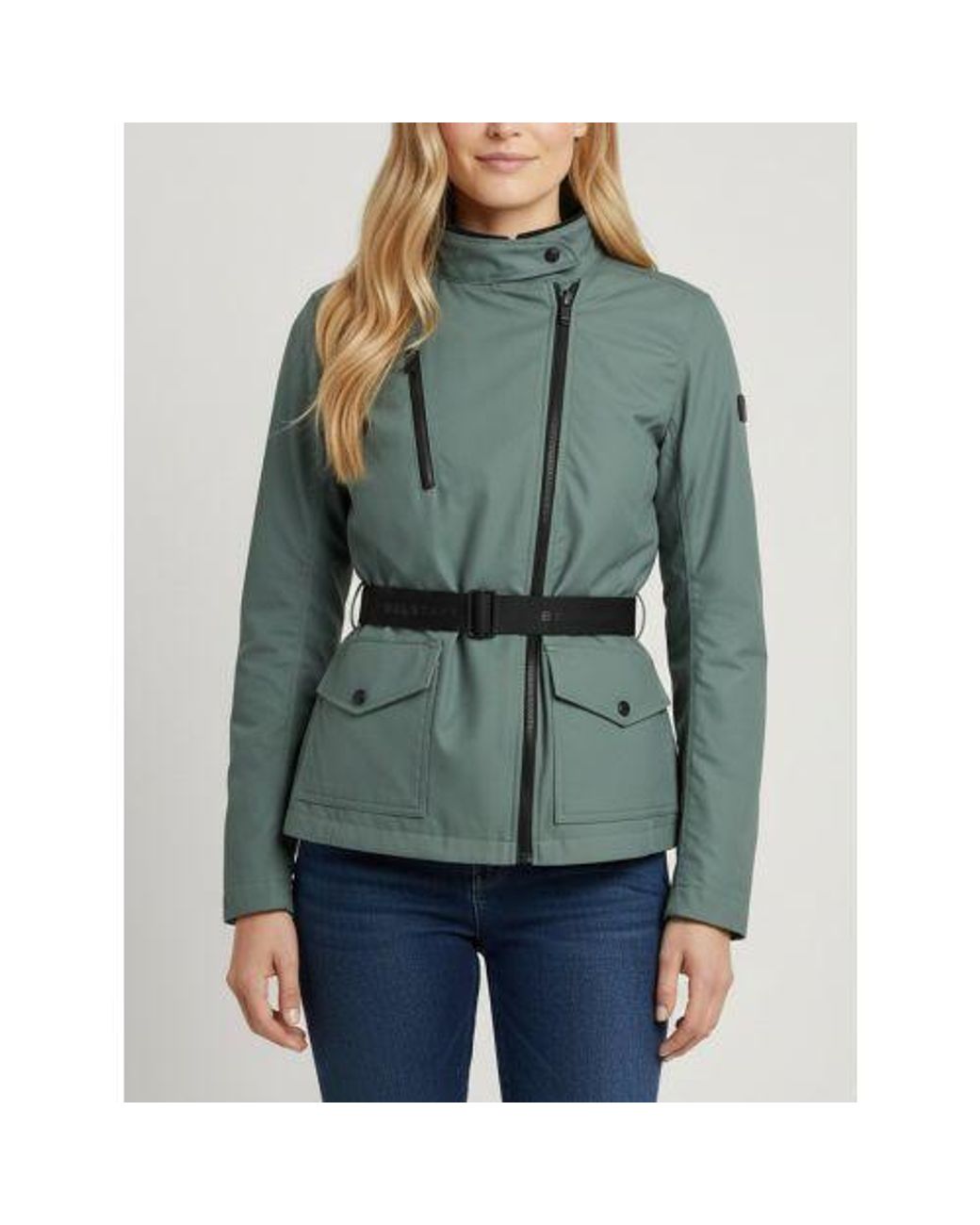 Belstaff Green Dark Steel Easterly Motorcycle Jacket