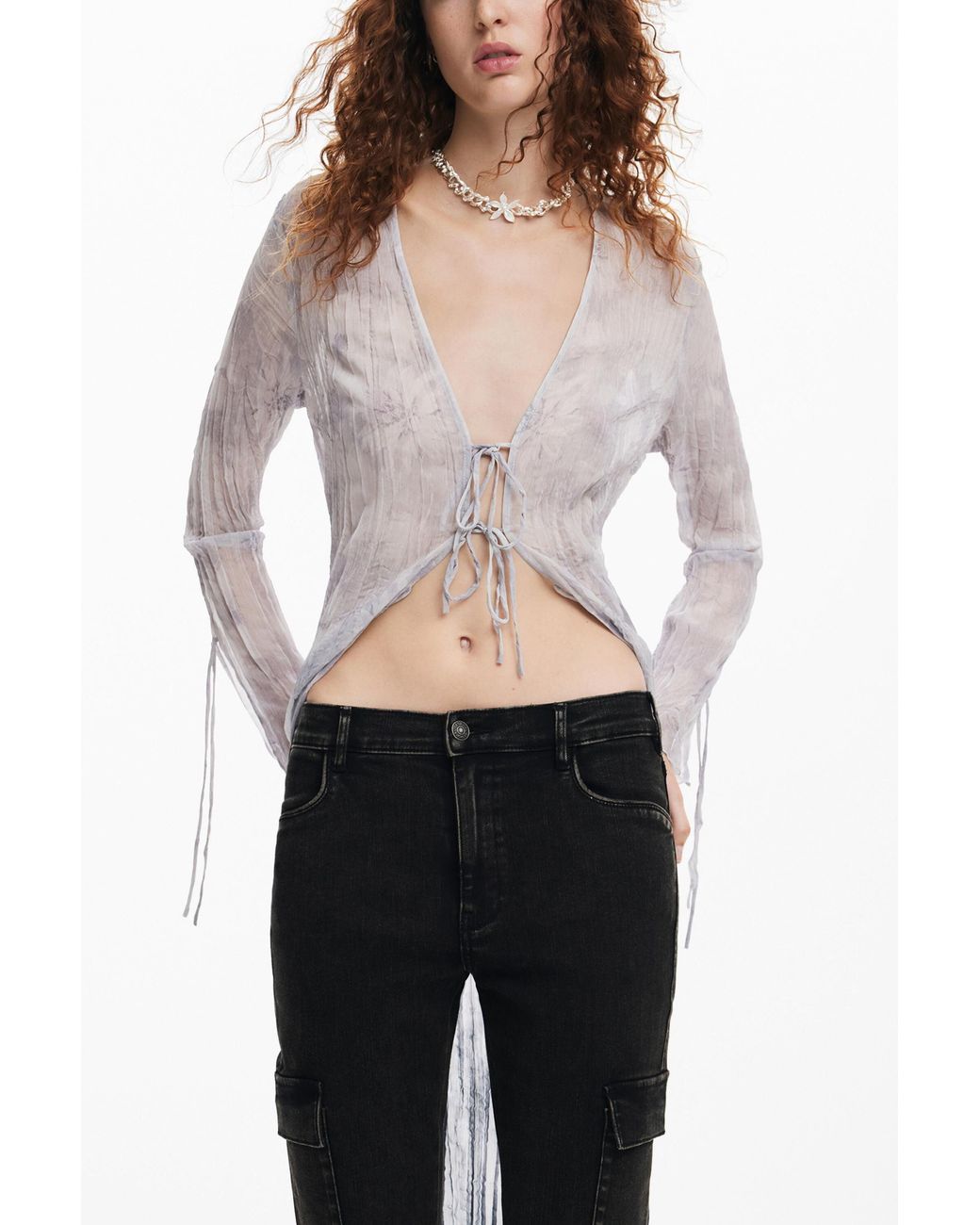 Desigual Black Straight Cargo Jeans