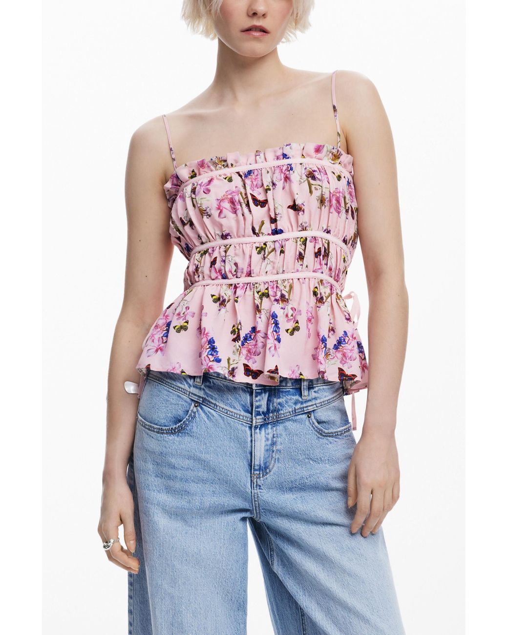 Desigual Pink Blouse Designed By Mr. Christian Lacroix, Viscose