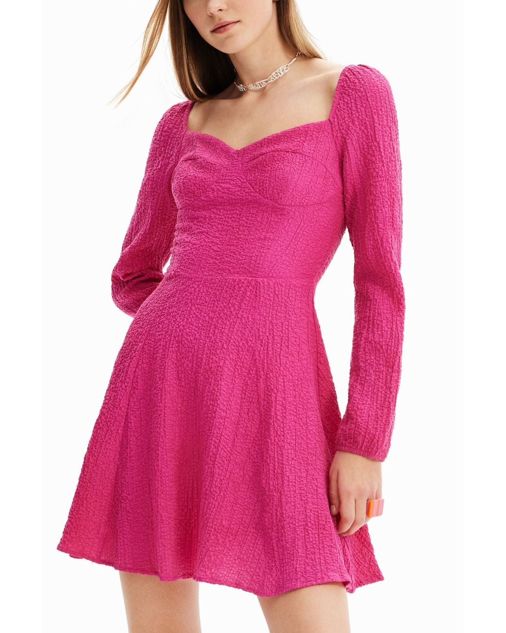 Desigual Pink Short Slim A-Line Dress