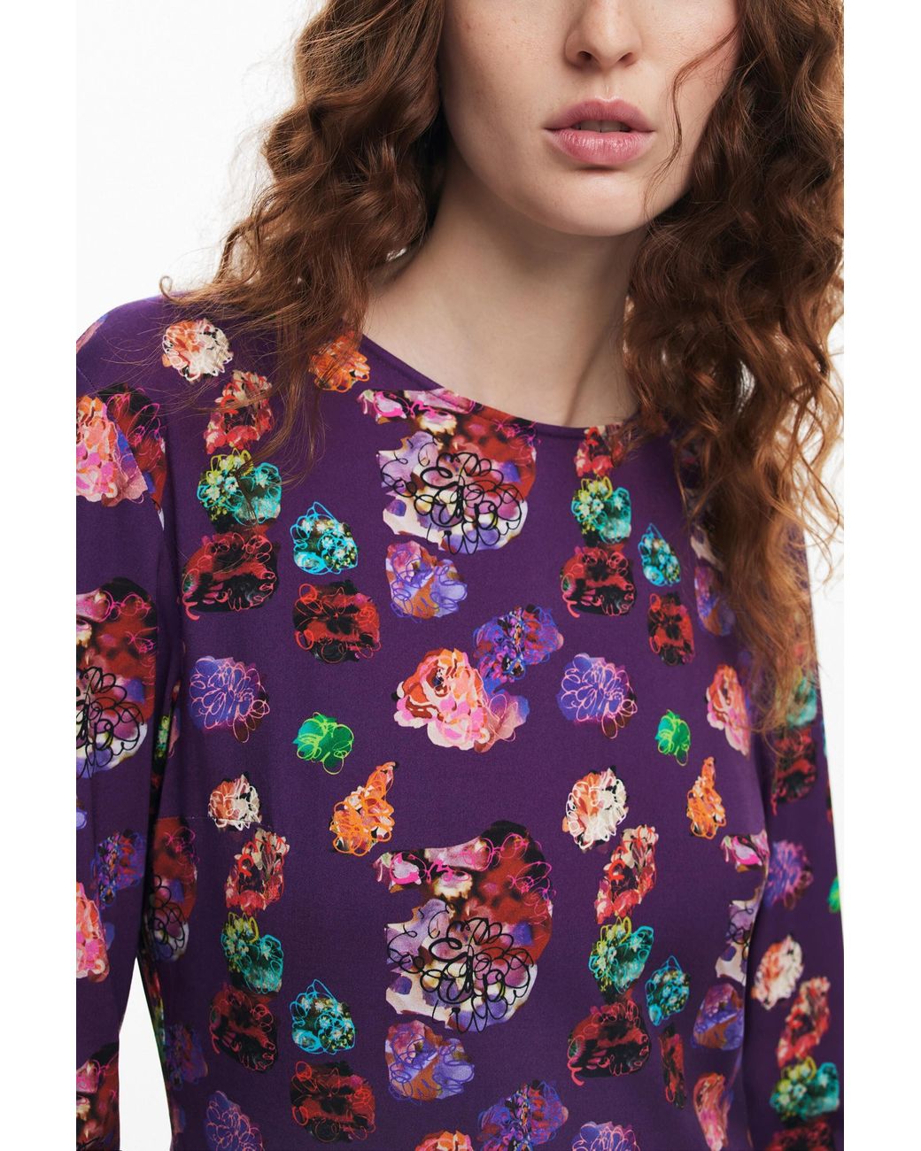Desigual Purple Mini Floral Dress M. Christian Lacroix, Viscose