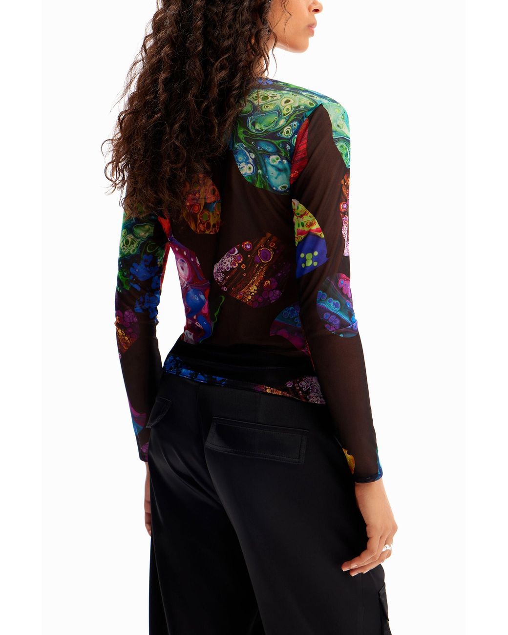Desigual Blue M. Christian Lacroix Mineral Tulle T-Shirt, Polyester