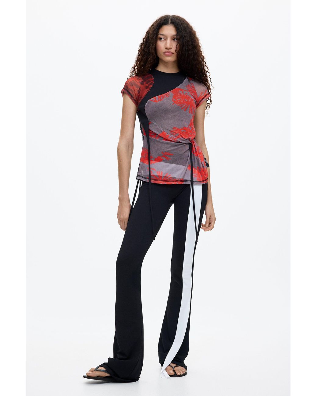 Desigual Red Printed Tulle T-Shirt Ottolinger