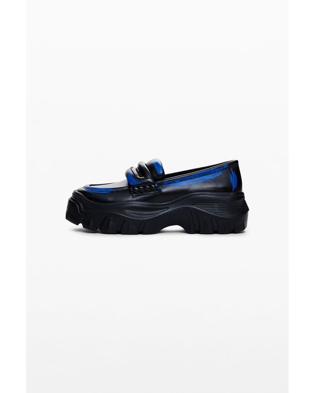 Desigual Blue Chunky Leather Loafers, Polyurethane