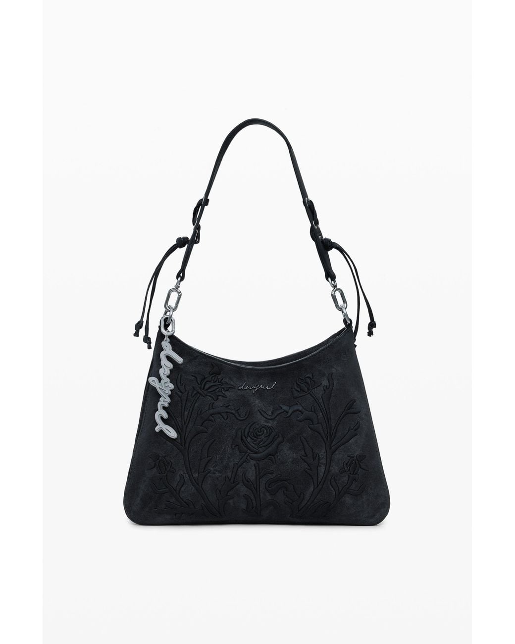 Desigual Black Small 3D Embossed Bag, Polyurethane