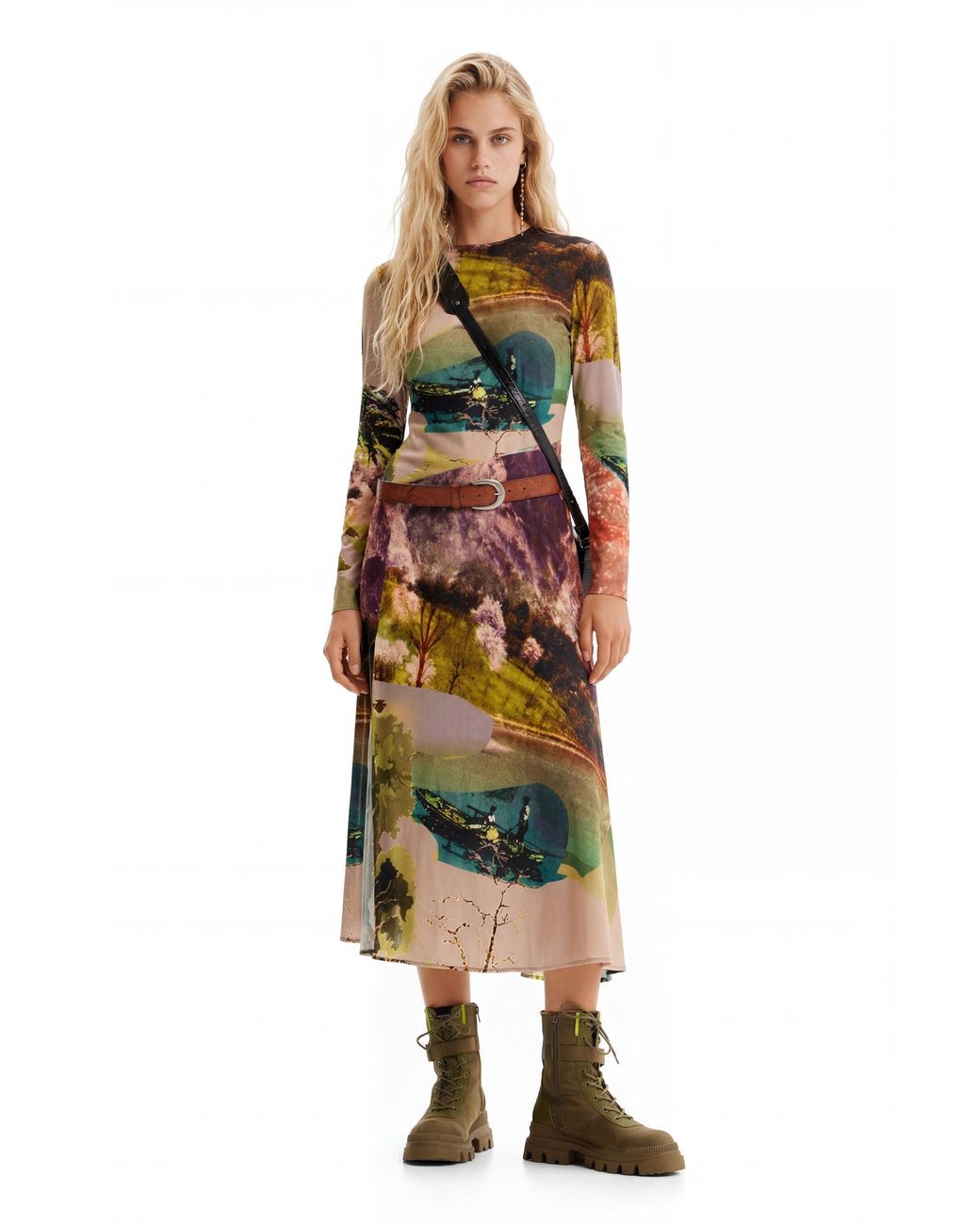 Desigual Multicolor M. Christian Lacroix Collage Midi Dress, Viscose