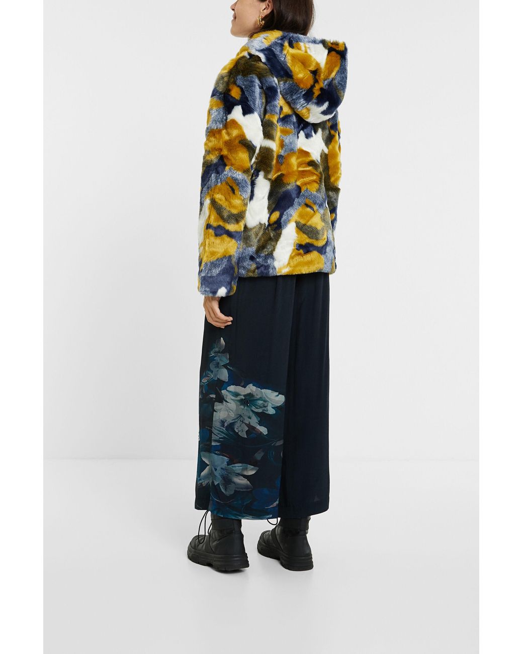 Desigual Black Short Plush Jacket