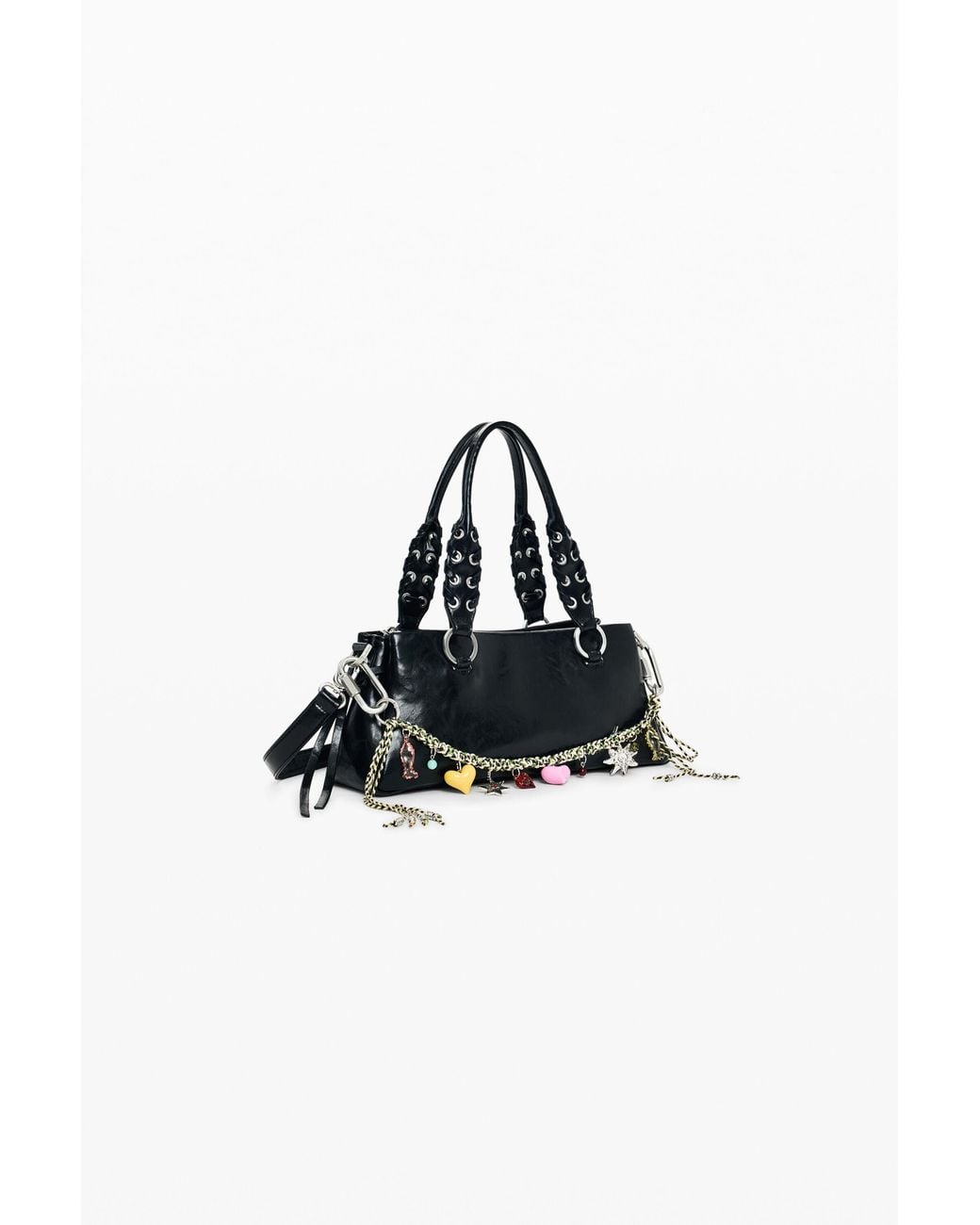 Desigual Black Medium Charms Bag, Polyurethane