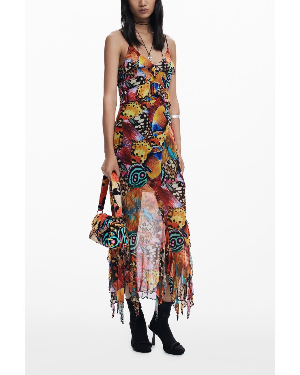 Desigual Multicolor Dress Designed By Mr. Christian Lacroix, Polyester