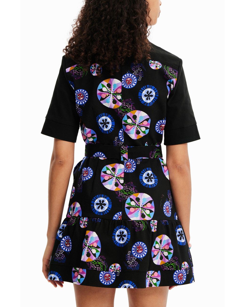 Desigual Black M. Christian Lacroix Short Ball Shirt Dress, Cotton