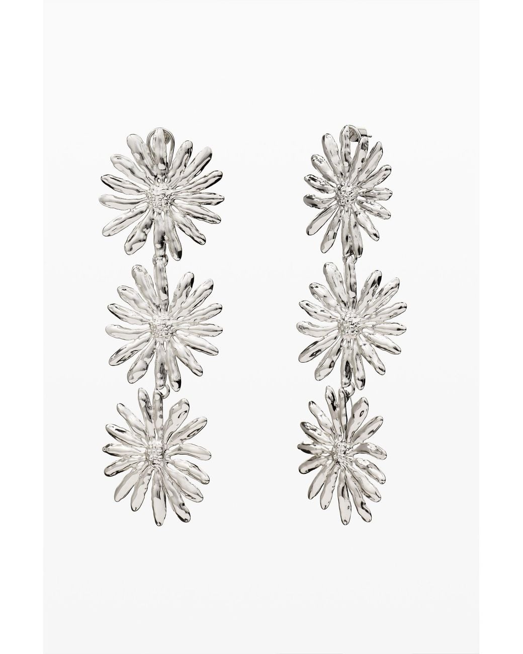 Desigual White Daisy Earrings Zalio