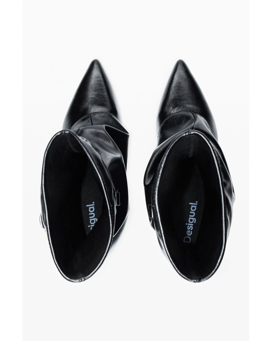 Desigual Black Heeled Boots Leather Effect, Polyurethane