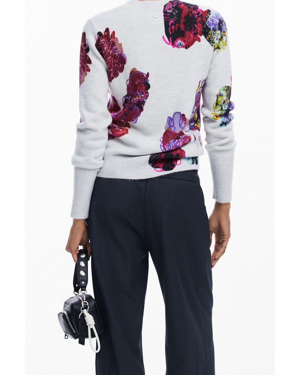 Desigual Blue Floral Sweater M. Christian Lacroix