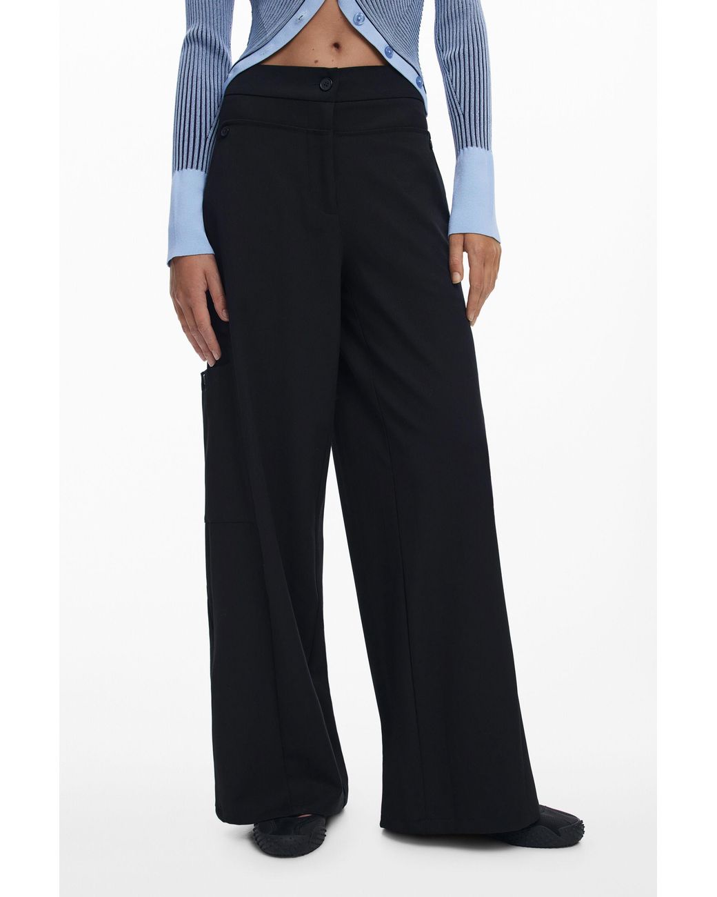 Desigual Blue Balloon Tailored Trousers