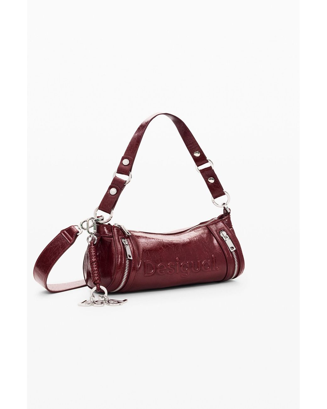 Desigual Red Medium Faux Leather Bag, Polyurethane