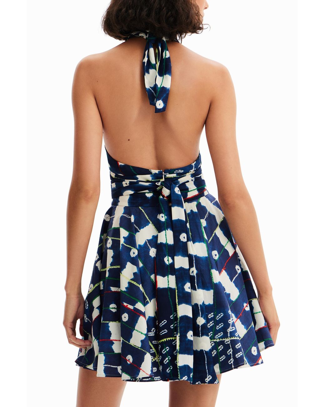 Desigual Blue Stella Jean Short Halter Dress