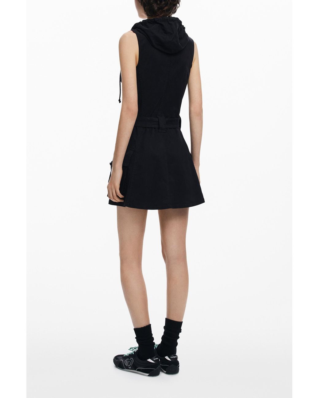 Desigual Black Utility Dress With Hood