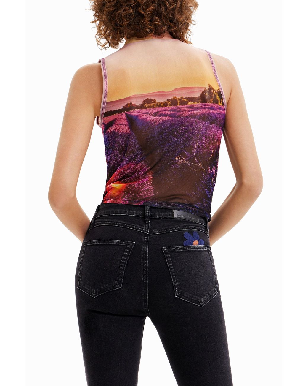 Desigual Red Photographic Print T-Shirt, Polyester