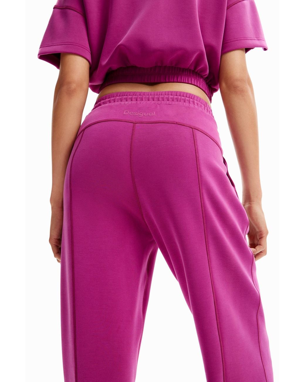Desigual Pink Wide-Leg Sport Trousers