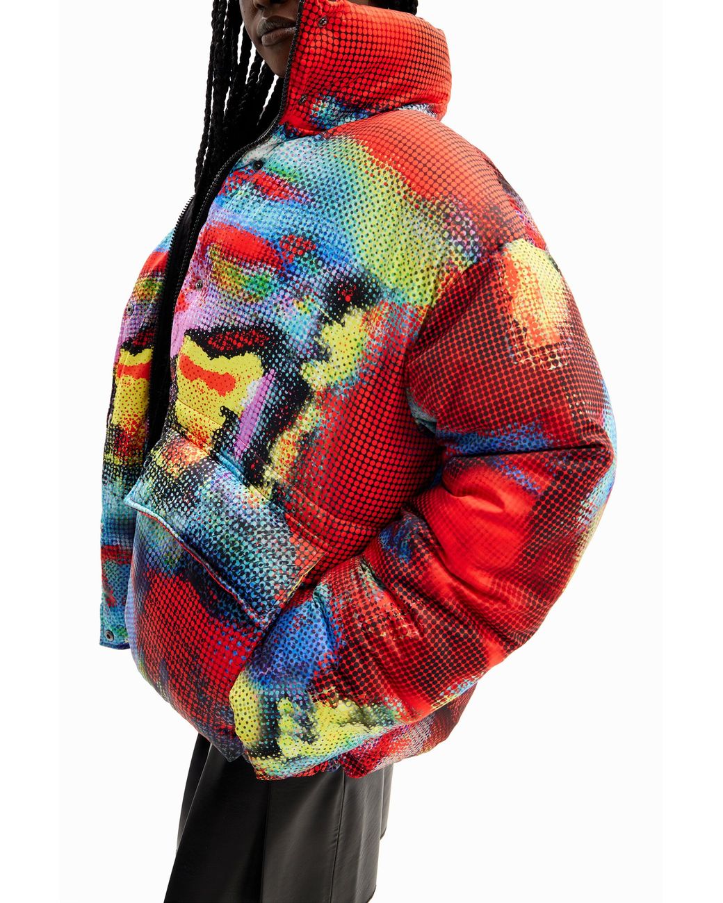 Desigual Red María Escoté Oversize Padded Jacket, Polyester