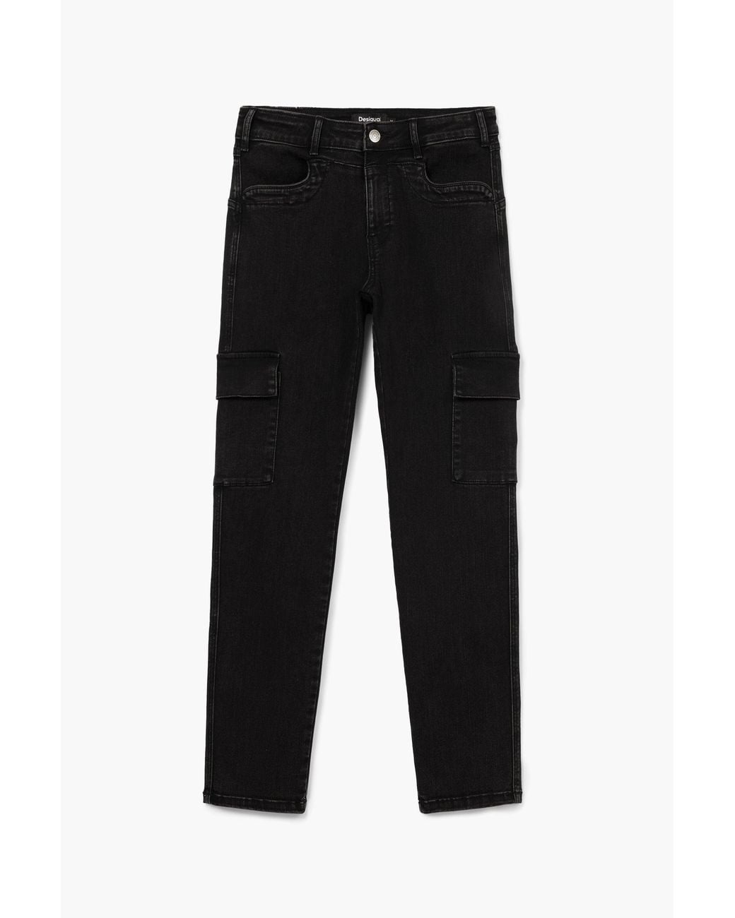 Desigual Black Straight Cargo Jeans