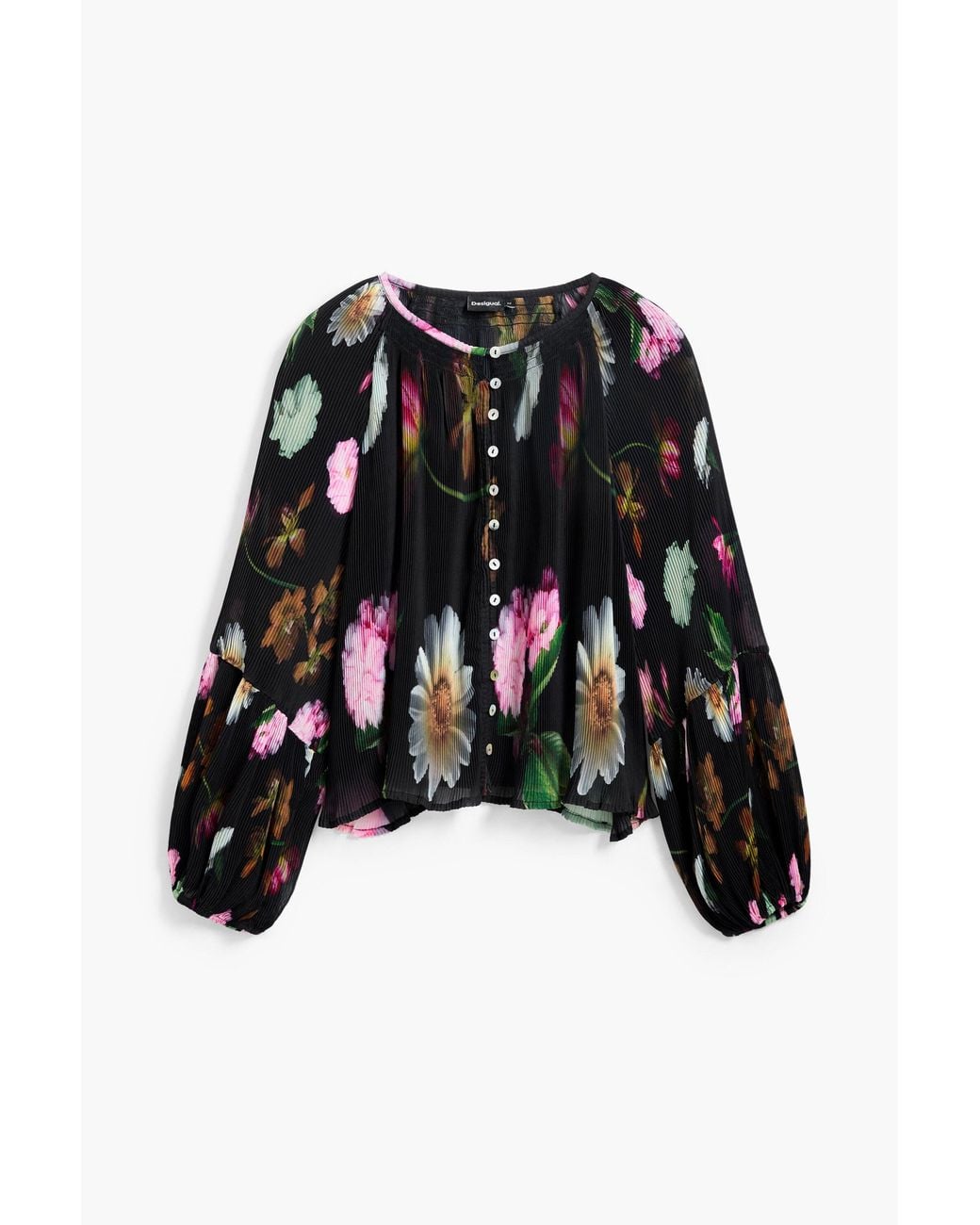 Desigual Black Floral Blouse, Polyester