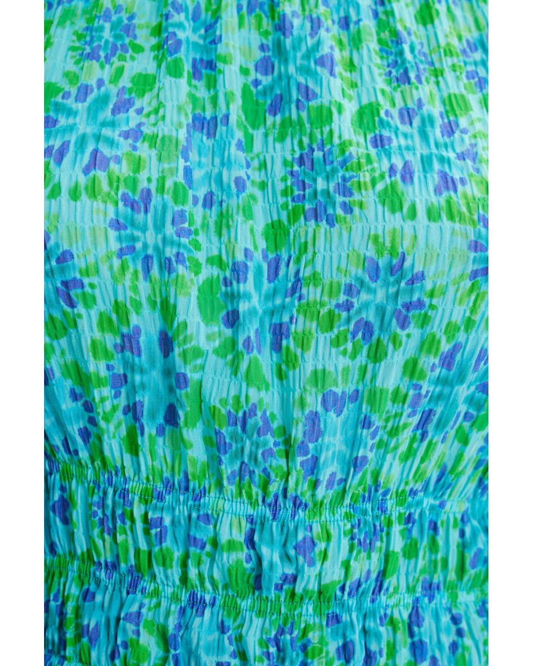 Desigual Blue Short Tie-Dye Puff-Sleeve Blouse, Polyester