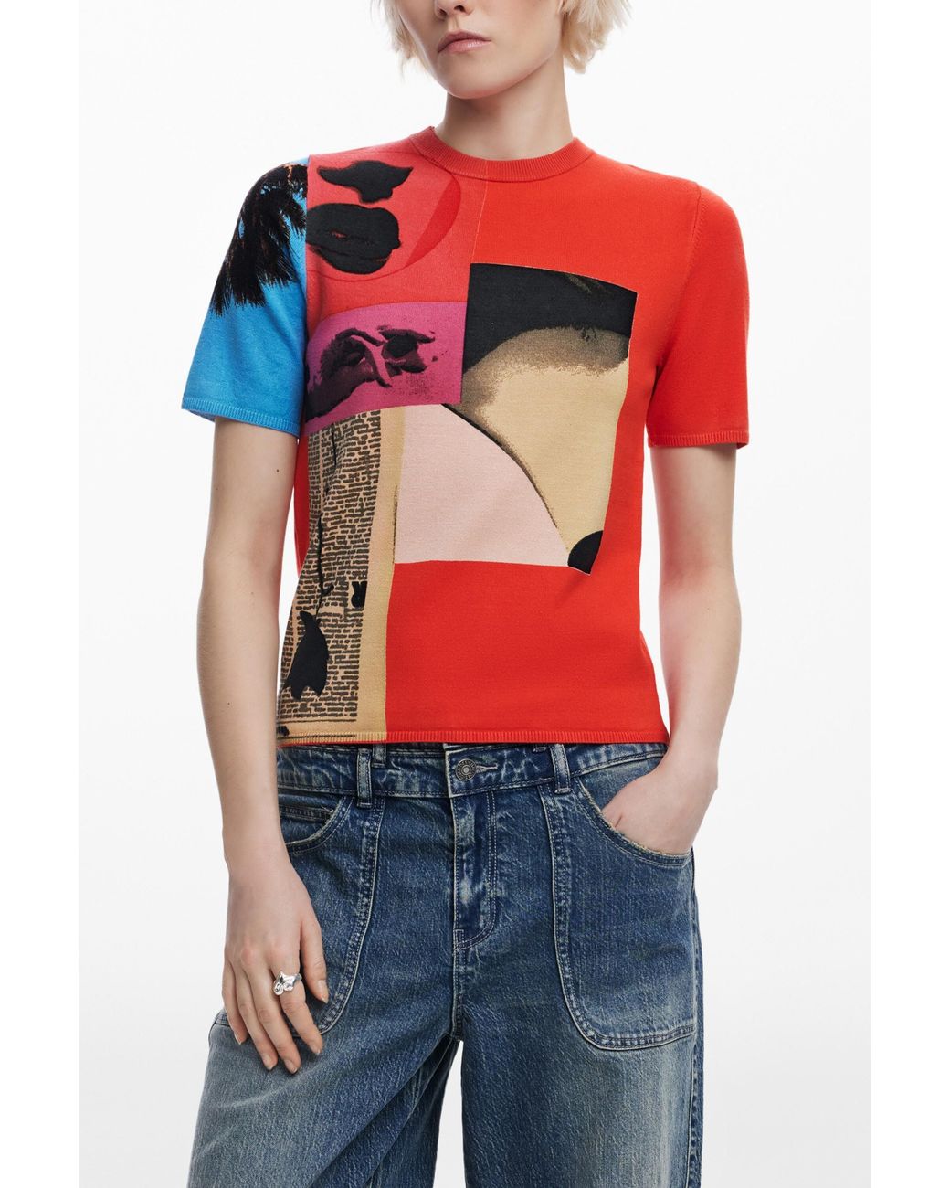 Desigual Red T-Shirt Designed By Mr. Christian Lacroix