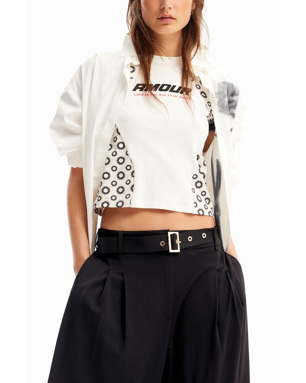 Desigual Blue Wide Tailored Trousers