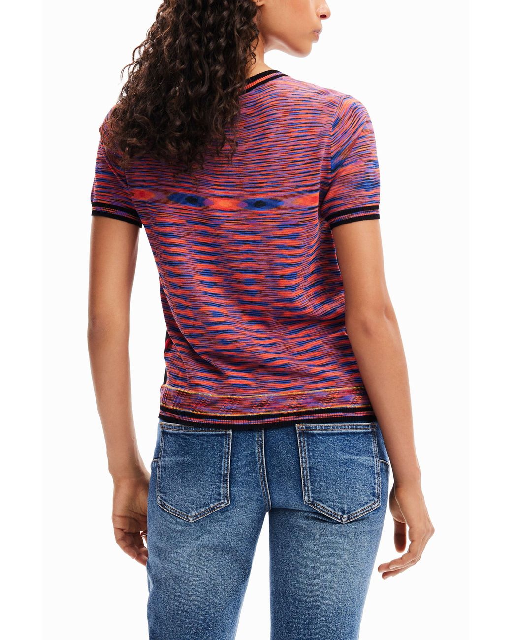 Desigual Red Knit Landscape T-Shirt