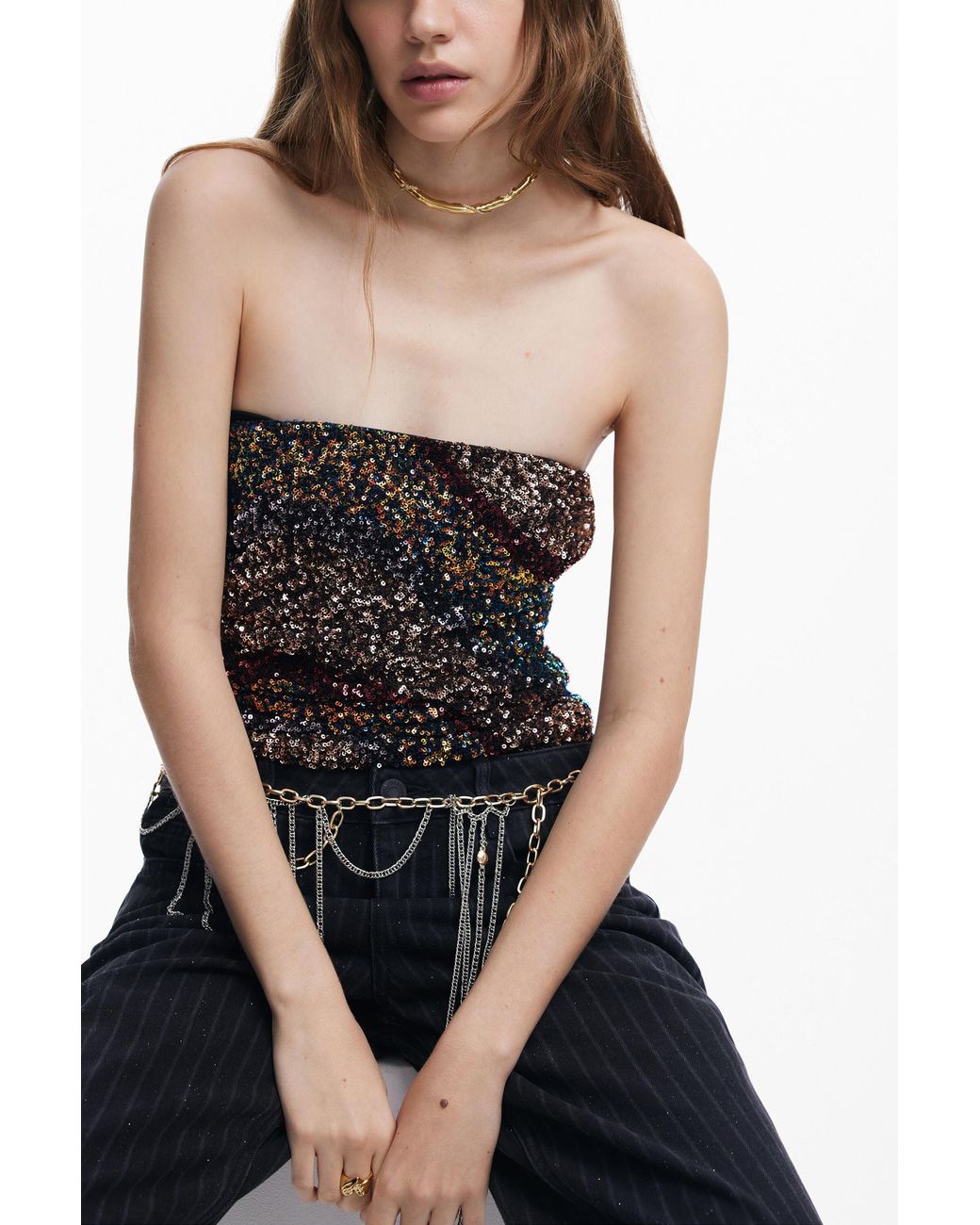 Desigual Blue Sleeveless Knit Top, Polyester