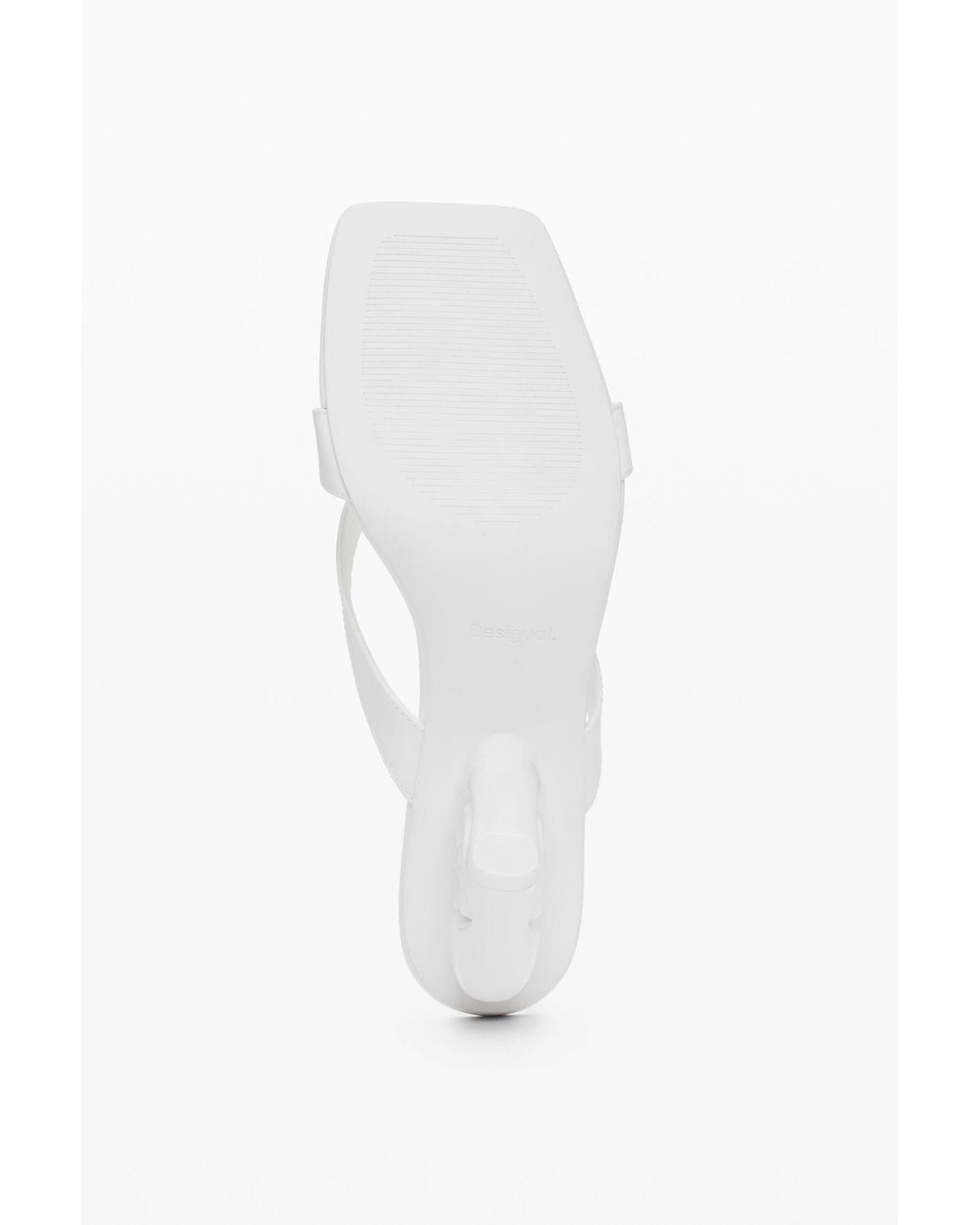Desigual White Heart Heel Sandal, Polyester