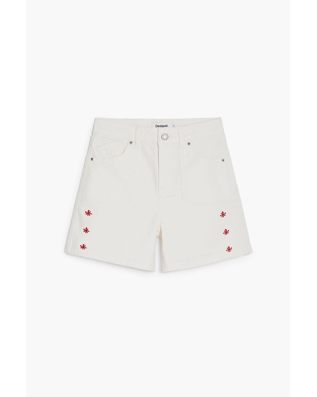 Desigual Embroidered Denim Shorts, Cotton