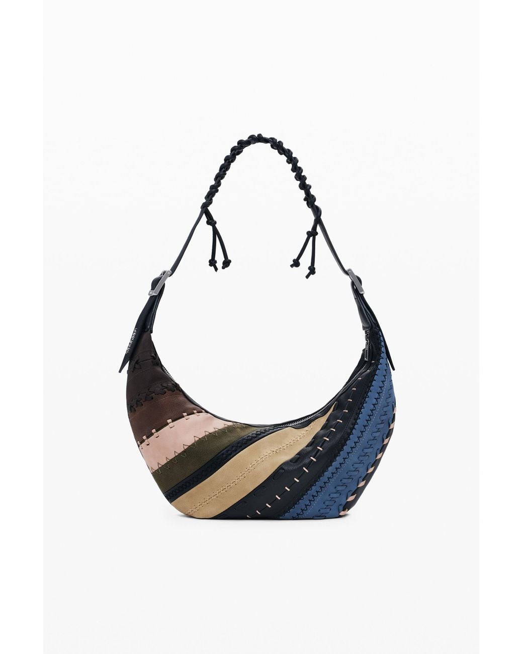 Desigual Blue Medium Patchwork Crossbody Bag, Polyurethane