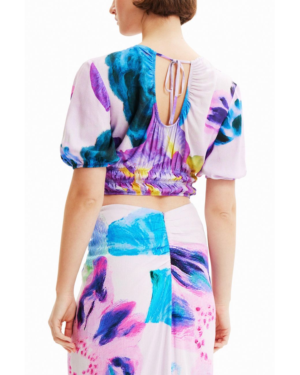 Desigual Pink M. Christian Lacroix Short Floral Blouse, Viscose