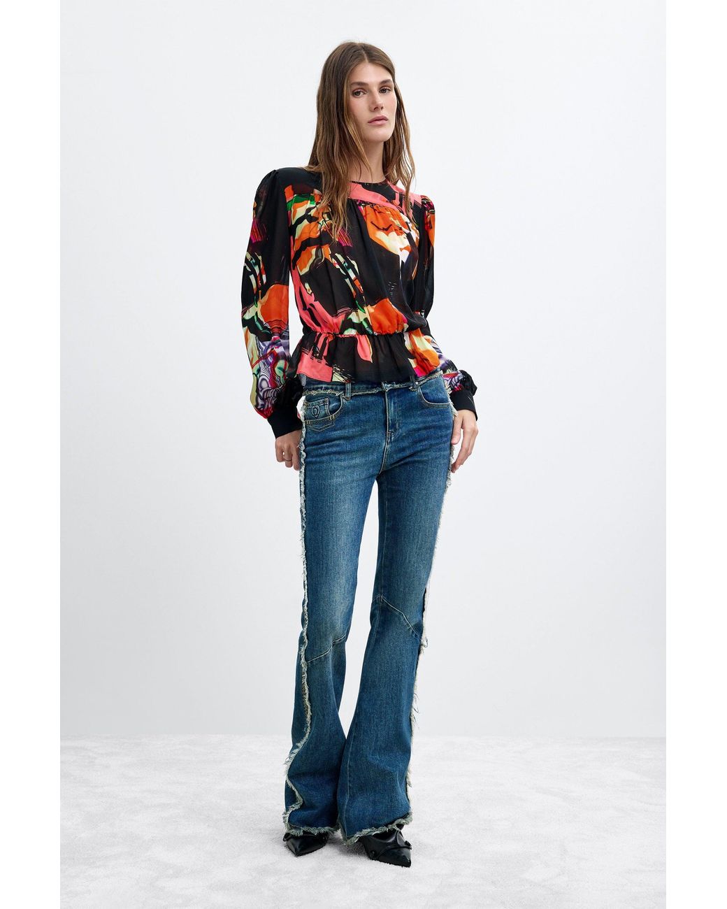 Desigual Blue Printed Blouse. C. Lacroix, Viscose