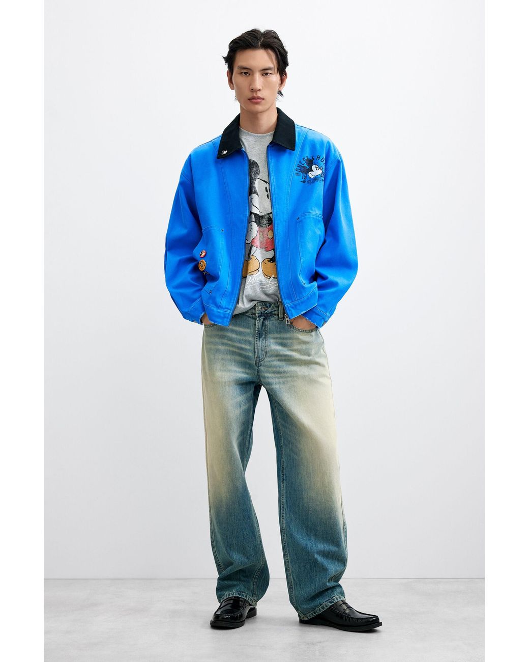 Desigual Blue Printed Mickey Jacket, Cotton for men