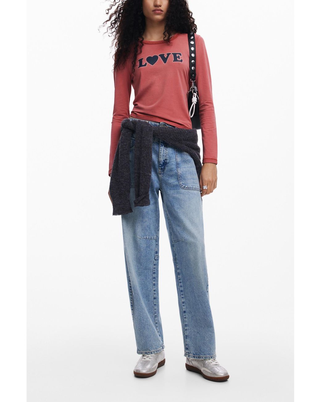 Desigual Red T-Shirt I Love Cotton