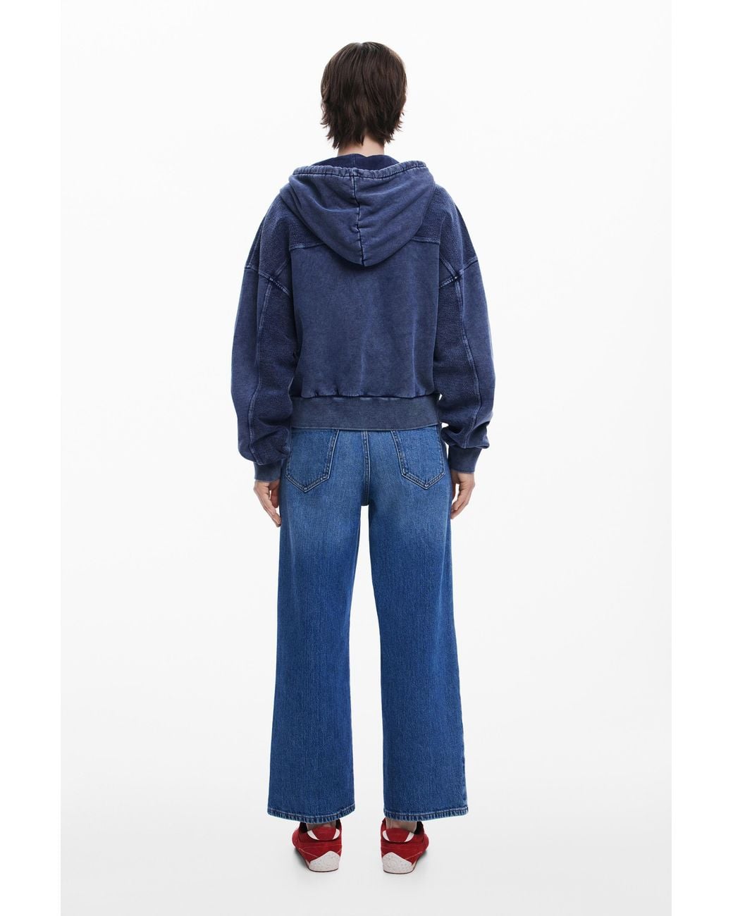 Desigual Blue Denim Print Sweatshirt, Cotton